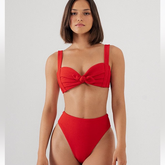 Montce Other - MONTCE ❤️‍🔥❤️❣️ Kayla Crimson Micro Scrunch bikini top NWT